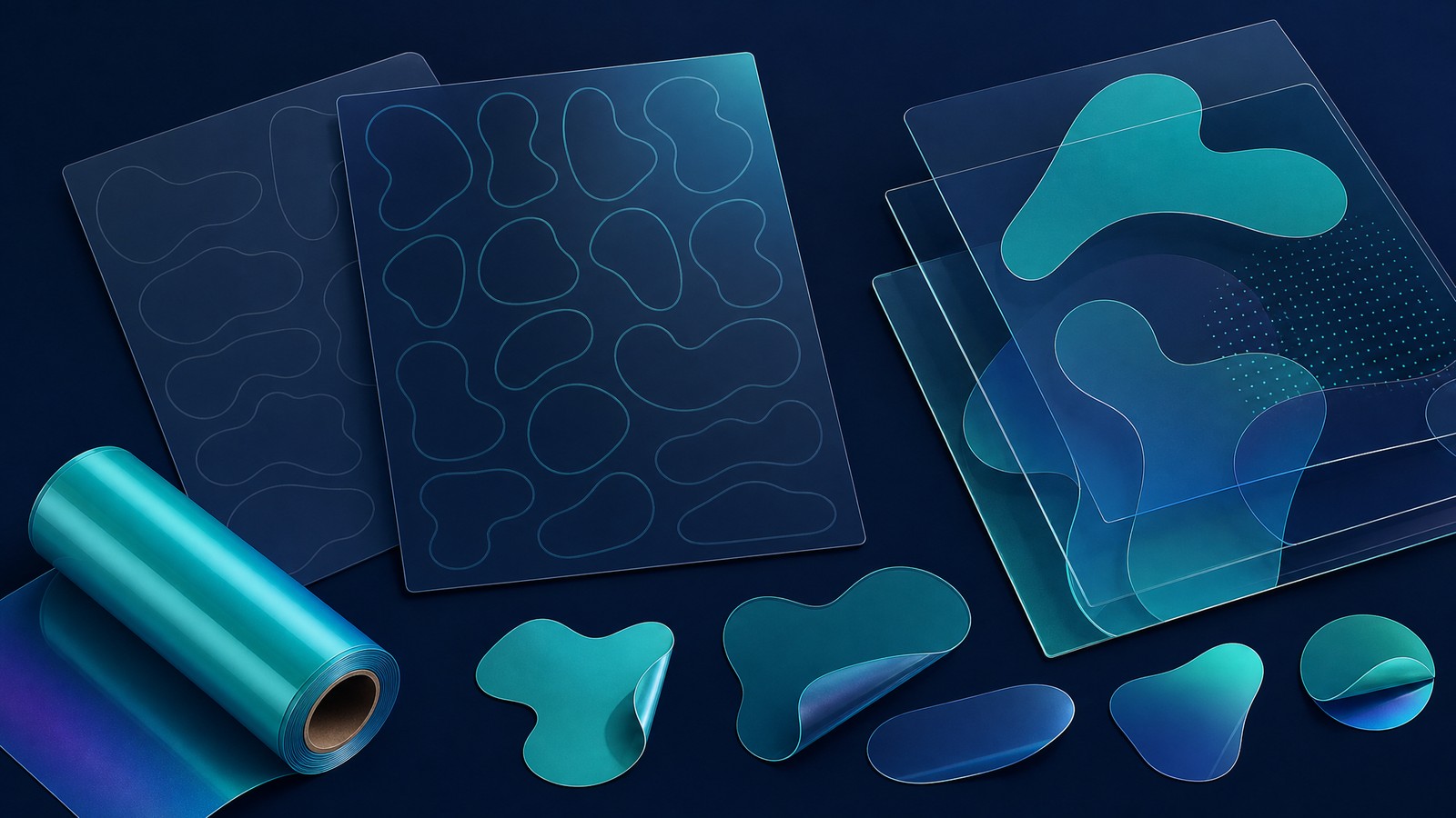Custom stickers design variation workflow illustration