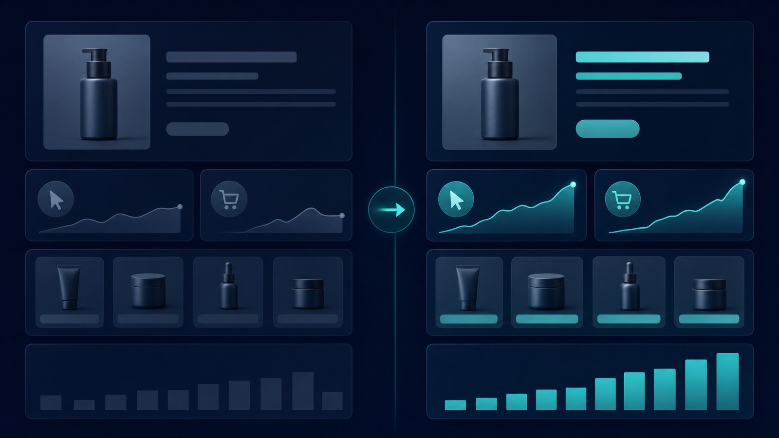 product title testing dashboard for ecommerce listings
